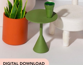 3D Printer STL File - Miniature Dollhouse Modern Pedestal Side Table- 12-scale dollhouse