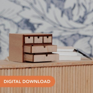 Laser Cutter SVG File - Miniature - dollhouse Ikea Fira Drawers 12-scale