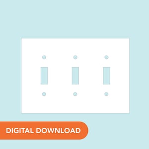 SVG File - Triple Switch Plate Cover - Rectangular