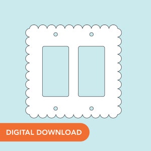 SVG File - Double Rocker Switch Plate Cover - Ruffled