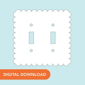 SVG File - Double Light Switch Cover - Ruffled