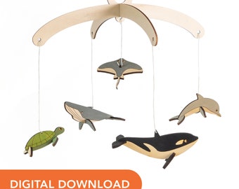 Laser Cutter SVG-bestand - Under the Sea Mobile voor kinderdagverblijf