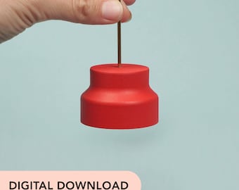 3D Printer STL File - Miniature Mid Century Modern Bumlings Pendant Light - 12scale dollhouse