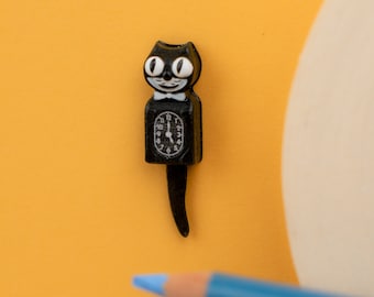 Miniature Kitty Cat Clock, 1:12 scale