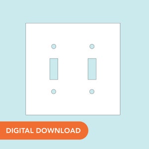 SVG File - Double Switch Plate Cover - Rectangular