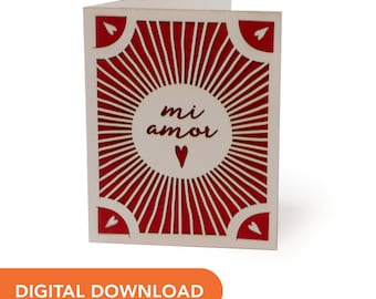 SVG File - Mi Amor Valentine's Day Card