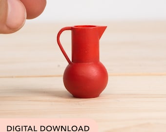 3D Printer STL File - Miniature Modern Pitcher - 12-scale dollhouse