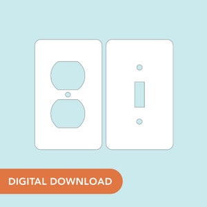 SVG File - Single Outlet and Switch Plate Cover - Rounded edges