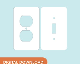 SVG File - Single Outlet and Switch Plate Cover - Rounded edges