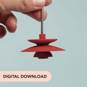 3D Printer STL File - Miniature Mid Century Modern Pendant Light - 12scale dollhouse