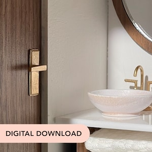3D Printer STL File - Miniature Modern Door Handle - 12-scale dollhouse