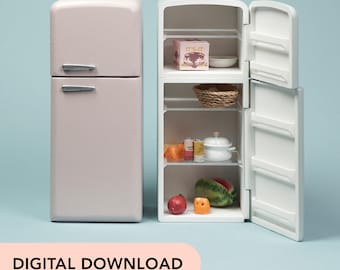 3D Printer STL File - Miniature SMEG Fridge - 12scale dollhouse