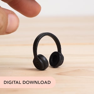 3D Printer STL File - Miniature beats Headphones - 12 scale dollhouse