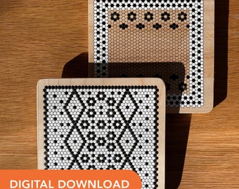 Laser Cutter SVG File - Mini Penny Tile Coaster Pattern