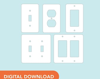 SVG File - Light Switch and Outlet Cover Set - Rounded Corners