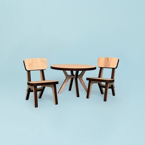 Dollhouse furniture kit Copenhagen Modern Dining Room, 1:12 scale image 2