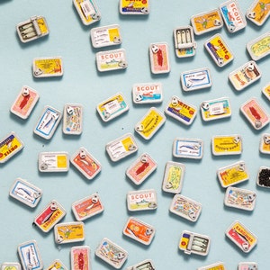 Miniature Tinned Fish, 1:12 scale, Sardines, Caviar, Anchovies and more!