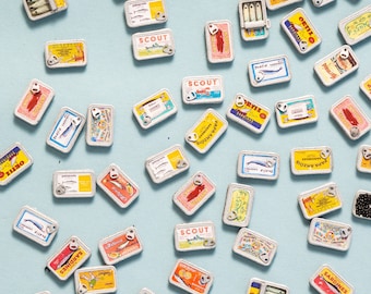 Miniature Tinned Fish, 1:12 scale, Sardines, Caviar, Anchovies and more!