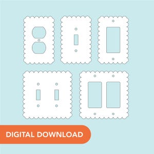 SVG File - Light Switch and Outlet Cover Set - Scalloped edge