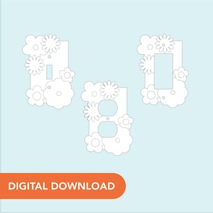 SVG File - Light Switch and Outlet Cover - Y2K Flower Power
