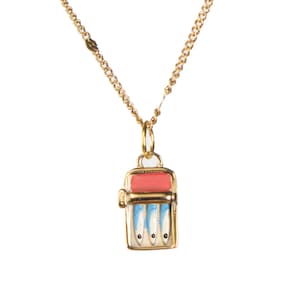 Miniature Sardine Tin Fish Necklace in Gold