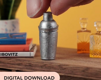 3D-printer STL-bestand - miniatuur cocktailshaker - poppenhuis op 12 schaal