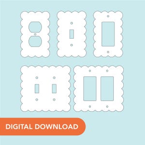 SVG File - Light Switch and Outlet Cover Set - Large Ruffles