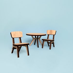 Dollhouse furniture kit Copenhagen Modern Dining Room, 1:12 scale image 3