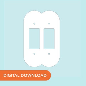 SVG File - Double Rocker Switch Plate Cover - Large Oval