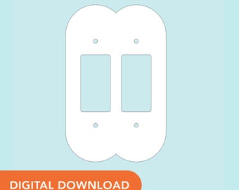 SVG File - Double Rocker Switch Plate Cover - Large Oval