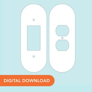 SVG File - Single Rocker Switch Plate Cover - Large Oval
