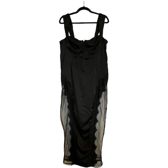 Black Corset Lace Panel Long Dress - image 5