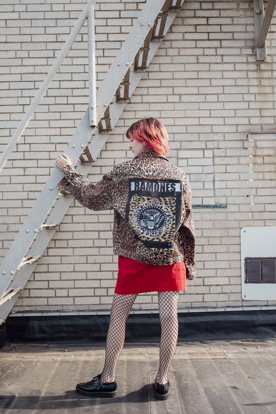 Leopard Ramones Jean Jacket