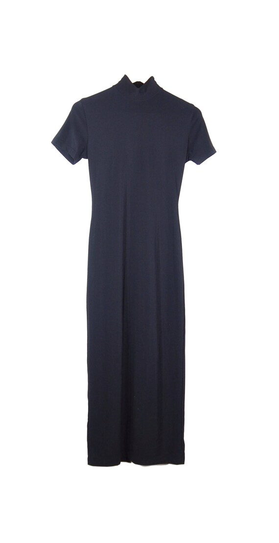 mock turtleneck maxi dress