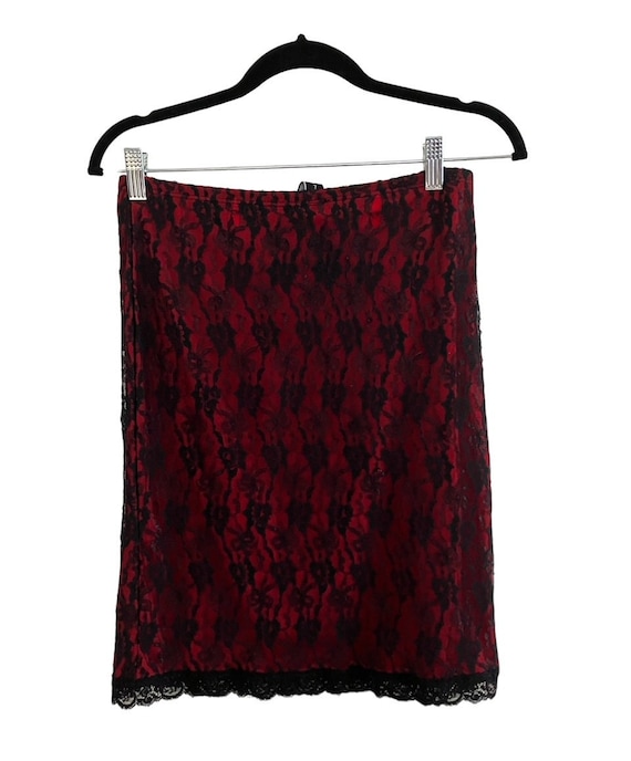Jupe The Limited Femme - Taille US 10 - Rouge Dentelle Dos - Neuf Étiqueté
