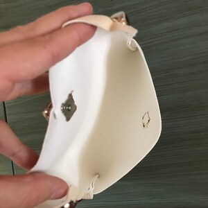 White Vegan Leather Punk Date Night Clutch image 4