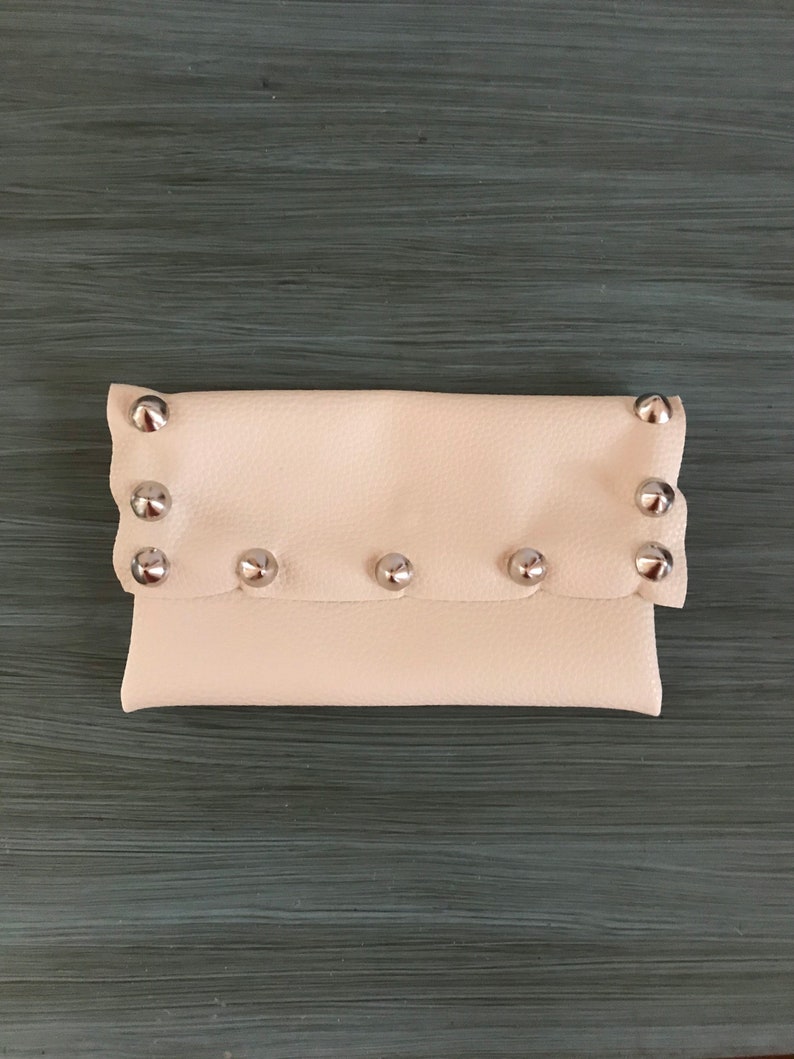 White Vegan Leather Punk Date Night Clutch image 1