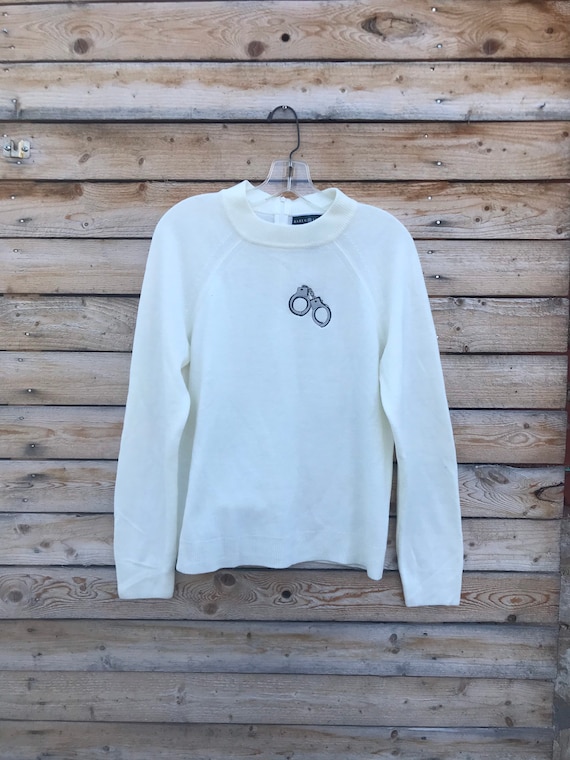 Upcycled Cuffs White Sweater