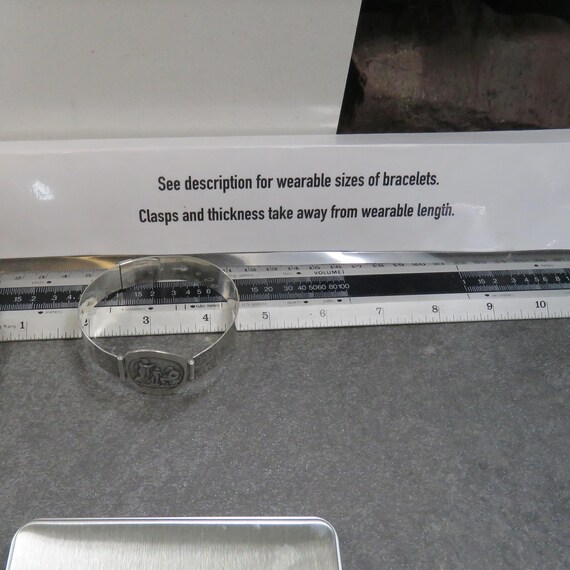 SIGNED sterling silver hinged bangle bracelet, ma… - image 9