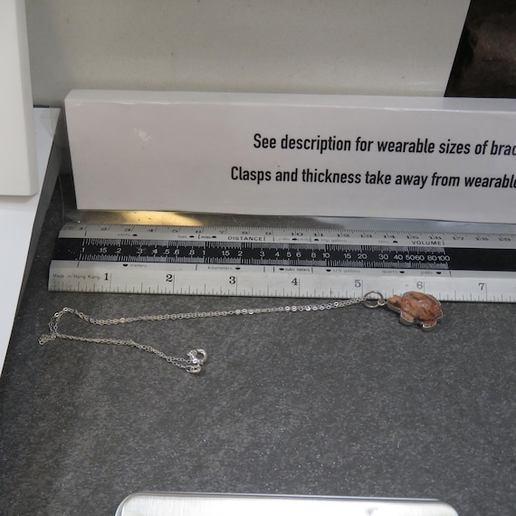 Tiny sterling silver turtle pendant, opal, fine s… - image 9