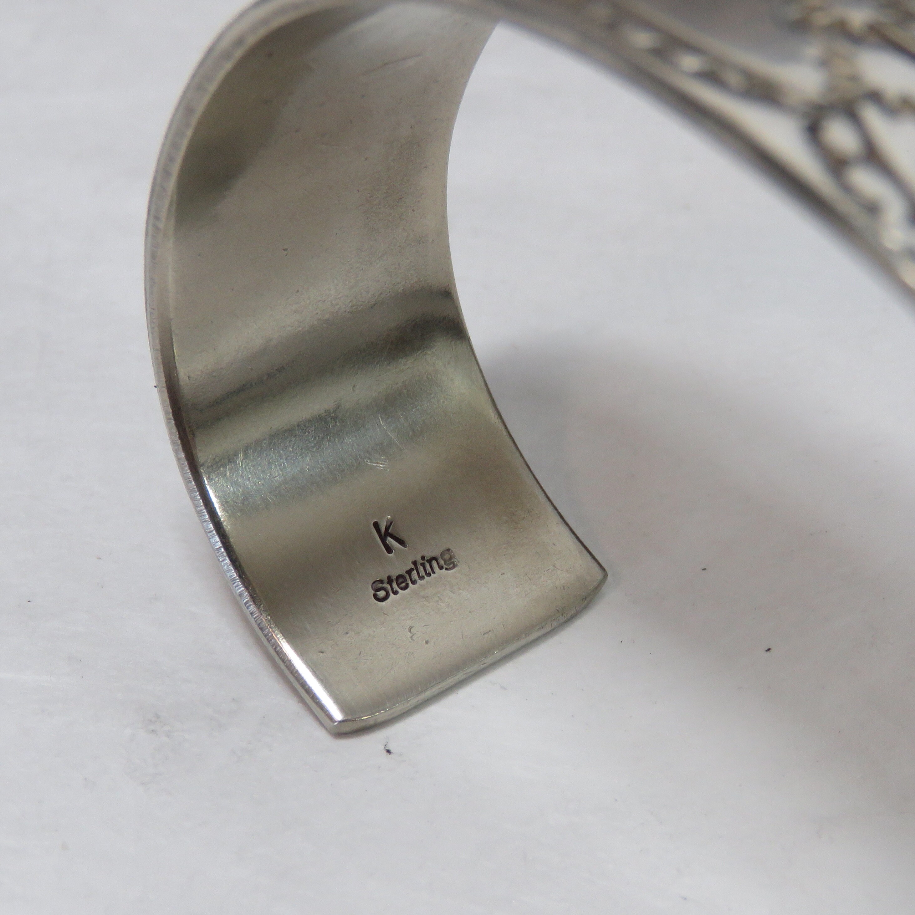 Sterling silver cuff bracelet signed K marked sterling Etsy