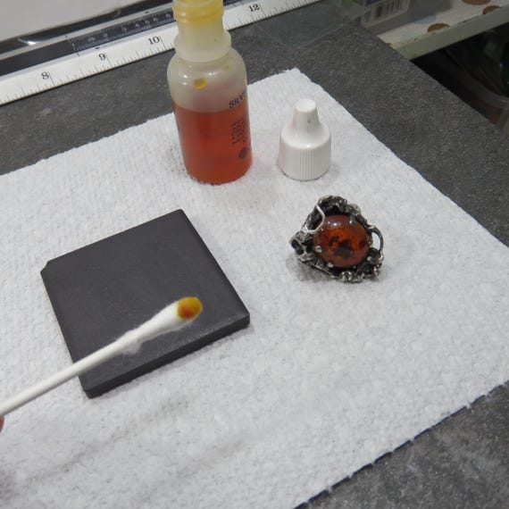 14.2 grams sterling silver ring, translucent oran… - image 6