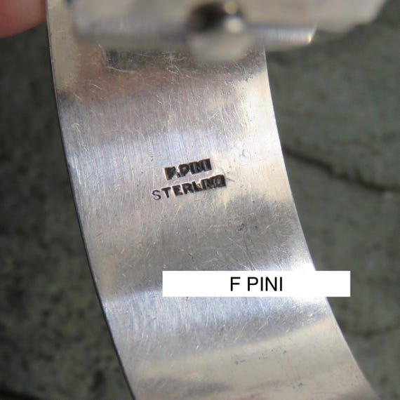 SIGNED sterling silver hinged bangle bracelet, ma… - image 3