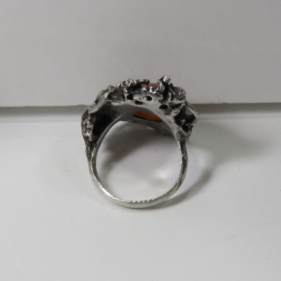 14.2 grams sterling silver ring, translucent oran… - image 5
