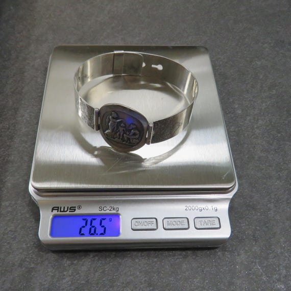 SIGNED sterling silver hinged bangle bracelet, ma… - image 10