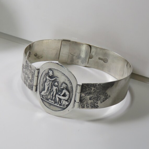 SIGNED sterling silver hinged bangle bracelet, ma… - image 7