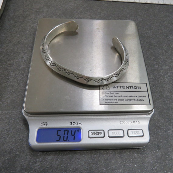 SIGNED 50.4 grams sterling silver cuff bracelet, … - image 10