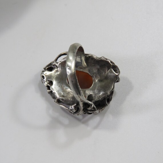 14.2 grams sterling silver ring, translucent oran… - image 4