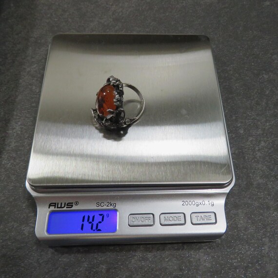 14.2 grams sterling silver ring, translucent oran… - image 10