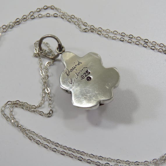 Tiny sterling silver turtle pendant, opal, fine s… - image 4